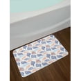 thumbnail image 2 of Ocean Bath Mat, Marine Life Themed Abstract Seashells Scallops With Bohemic Prints, Non-Slip Plush Mat Bathroom Kitchen Laundry Room Decor, 29.5 X 17.5 Inches, Marigold Navy Blue and Blue, Ambesonne, 2 of 2