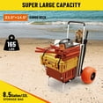 thumbnail image 5 of ONECHOI Beach Carts, 13” Big Wheels Balloon Solid PU Foam Tires for Sands, 165LBS Loading Folding Sand Cart & 33.1" to 51.6" Adjustable Height, Beach Buggy Cart w/Storage Bag, NO Rust, 5 of 8
