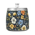 thumbnail image 7 of Yayeee Ashtray with Lid for Cigarette Smokeless Stainless Steel Home Ash Holder, Navy Floral Pattern, 7 of 7