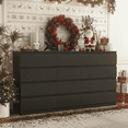 thumbnail image 4 of Resenkos 12 Drawer Wide Dressers for Bedroom, Modern Chest of Drawer Organizer, Black, 4 of 12