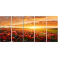 thumbnail image 2 of Designart - Beautiful Poppy Field at Sunset - Abstract Wall Art Canvas, 2 of 3