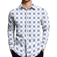 thumbnail image 3 of LTTVQM Mens Button Shirts Plaid Graphic Loose Fit T Shirts Soft Long Sleeve Tunic Tops Collar Summer Trendy Clothes White XL, 3 of 8