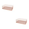 thumbnail image 4 of Advancent Cesta de almacenamiento multifuncional de metal: solución organizada y eficiente para almacenamiento en la oficina Cesta grande de oro Oro rosa 24.5*16.5*6.5 cm, cesta grande 2Conjunto, 4 of 6