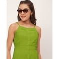 thumbnail image 5 of Moomaya Solid Buttoned Dress, Sleeveless Spaghetti Strap Dress With Side Slit, 5 of 9