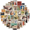 thumbnail image 2 of Paquete de pegatinas con póster vintage, 50 unidades, vinilo impermeable, 2 of 2