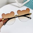 thumbnail image 1 of Gafas de sol de moda para niños, gafas de moda con orejas de oso lindas, montura redonda, gafas de dibujos animados transparentes para niños, 1 of 1