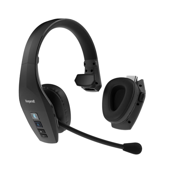 BlueParrott S650-XT Bluetooth – 2-in-1 Convertible Stereo to Mono Headset with Activated Noise Cancellation, Extended Wireless Range and IP54-Rated Protection, Black