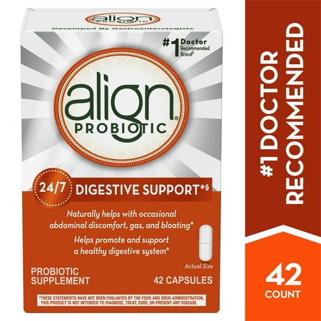 Align Probiotics, Probiotic Supplement for Daily Digestive Health, 42 capsules, #1 Recommended Probiotic by (Best Probiotics For Travel To India)