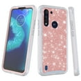 thumbnail image 4 of for Moto G8 Power LITE (NOT FOR G8 POWER) Glitter Case Phone Case Dual Layer Full-Body Rugged Clear Back Case Drop Resistant Shockproof Case with Built In Screen Protector (Rose Gold), 4 of 4