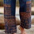 thumbnail image 3 of Bxsruta Mens Casual Pants Elastic Waist Boho Trousers Drawstring Loose Fit Summer Beach Lounge Pants, 3 of 4