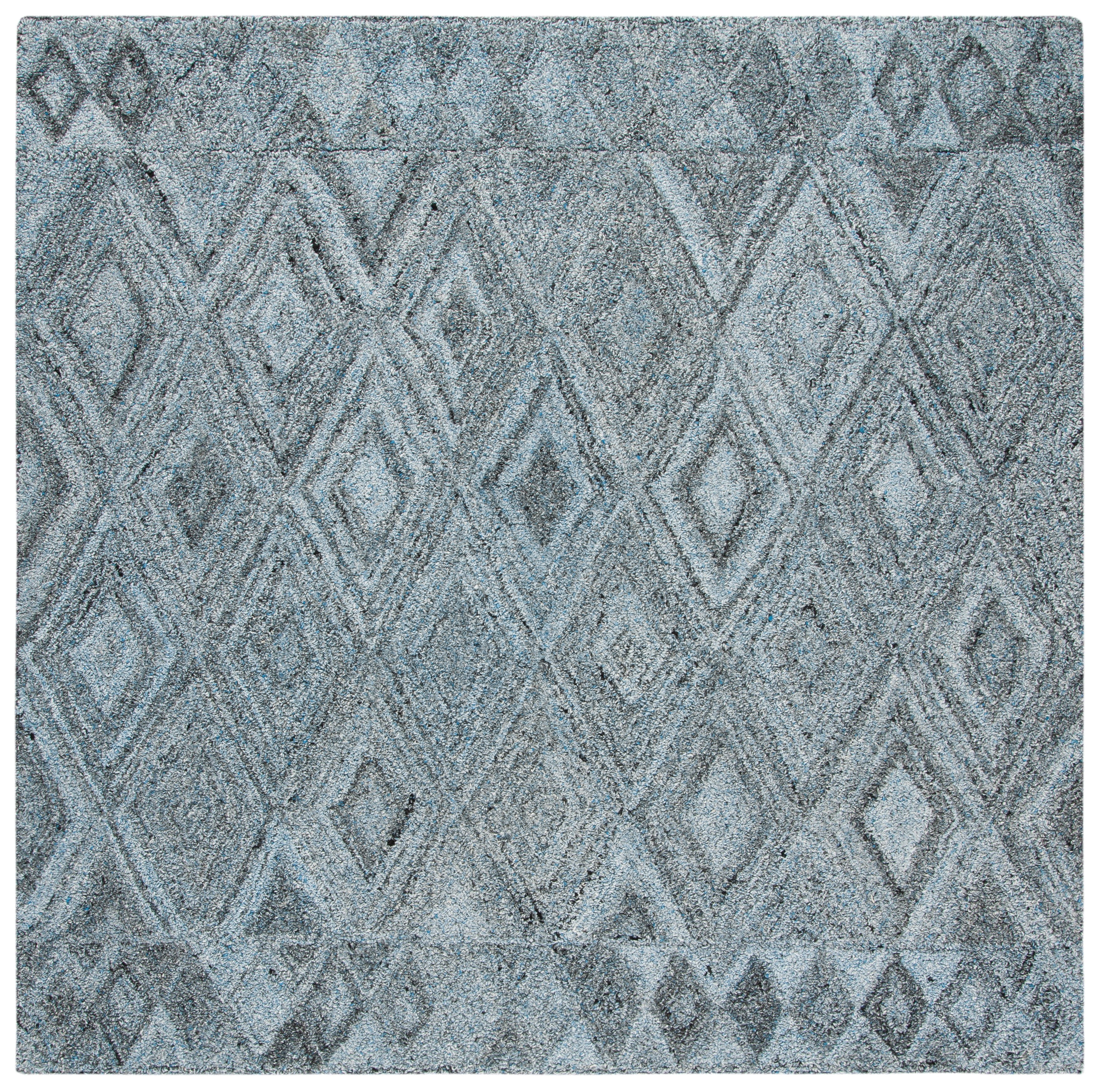 SAFAVIEH Abstract Keigh Geometric Area Rug, Blue/Black, 6' x 6' Square