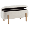 thumbnail image 2 of Bouclair Beige Padded Lift-Top Storage Bench, 2 of 5