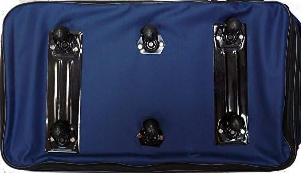 Navy Blue Large Expandable Rolling 6 Wheeled Duffel Bag Spinner Suitcase Luggage