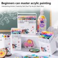 thumbnail image 2 of Deli Quick Drying Acrylic Paint Markers Paint Pens Set for Wood, Rock, Canvas, Pens,T-shirt，12 Colors, 2 of 12