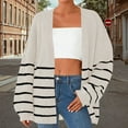 thumbnail image 2 of Kilaqueen Color Block Striped Long Cardigans for Women Long Sleeve Open Front Knit Sweaters Coat Loose Fit Casual Soft Cardigan Sweaters, 2 of 7