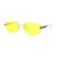 thumbnail image 5 of Rimless Rounded Rectangle Hustler Fashion Metal Frame Sunglasses Gold - Yellow, 5 of 7