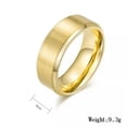 thumbnail image 2 of Gold/Silver/Black Matte Finished Titanium Steel Band Men's Simple Ring Size 7-13, 2 of 9