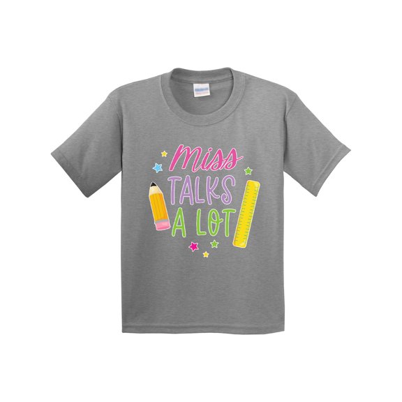 Inktastic Back to School Miss Talks a Lot Youth T-Shirt