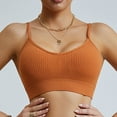 thumbnail image 5 of Comfortable Plus Size Wireless Bra Thin Camisole Adjustable Straps Big Chest Gathering Underwear for Everyday Fashion #Orange,L, 5 of 6