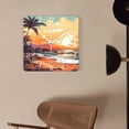 thumbnail image 4 of 14 Inch Wall Clock Battery Operated Square Clock Decorative for Office, Kitchen, Outdoor, Living Room，Palm Trees Hawaiian Tropical Seashore Beach Elegant Design, 4 of 4