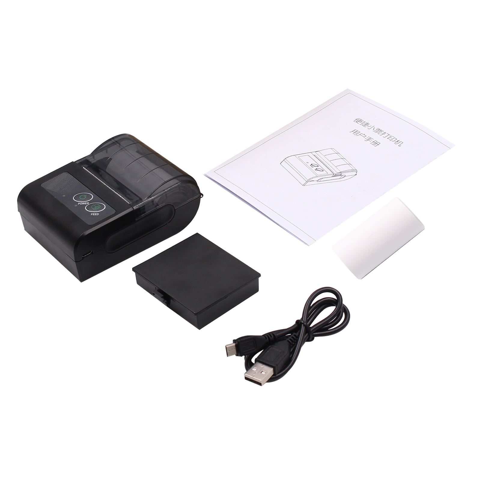 58mm  Portable Thermal Printer Wireless Lable Receipt Shipping Exrpress Printer USB BT Connection Support ESC/POS Command Compatible with Windows Android iOS for Supermarket Store Restau