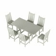 thumbnail image 6 of WestinTrends Malibu 7 Piece Patio Dining Set, All Weather Poly Lumber Outdoor Table and Chairs Furniture Set, 71" Trestle Dining Table with Umbrella Hole and 6 Patio Chairs, Sand, 6 of 7