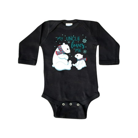 

Inktastic My Uncle Loves Me- cute polar bears Gift Baby Boy or Baby Girl Long Sleeve Bodysuit