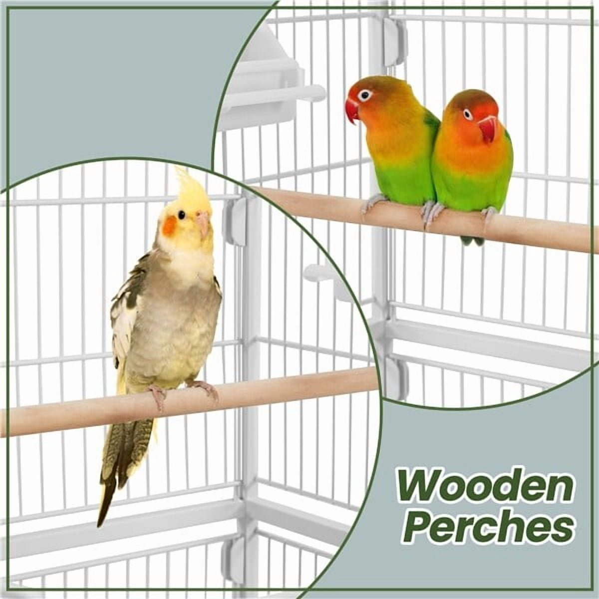 LINJH Large Parrot Cage Rolling Metal Bird Cage for Lovebird Cockatoo Conure