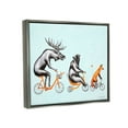 thumbnail image 3 of Stupell Industries Wildlife Animals Riding Bikes Moose Bear Fox Graphic Art Luster Gray Floating Framed Canvas Print Wall Art, Design by Amelie Legault, 3 of 5