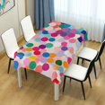 thumbnail image 4 of Yayeee Tablecloths 54" x 54" Rectangle Wrinkle Resistant Party Table Cover, Light Colorful Circles, 4 of 8