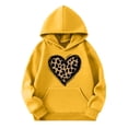 thumbnail image 2 of BRGZLK Oversized Hooded Sweatshirt for Kids Trendy Cute Leopard Heart Graphic Pullover Loose Casual Long Sleeved Hoodies for Outdoor Activities Yellow 11-12 Years, 2 of 4