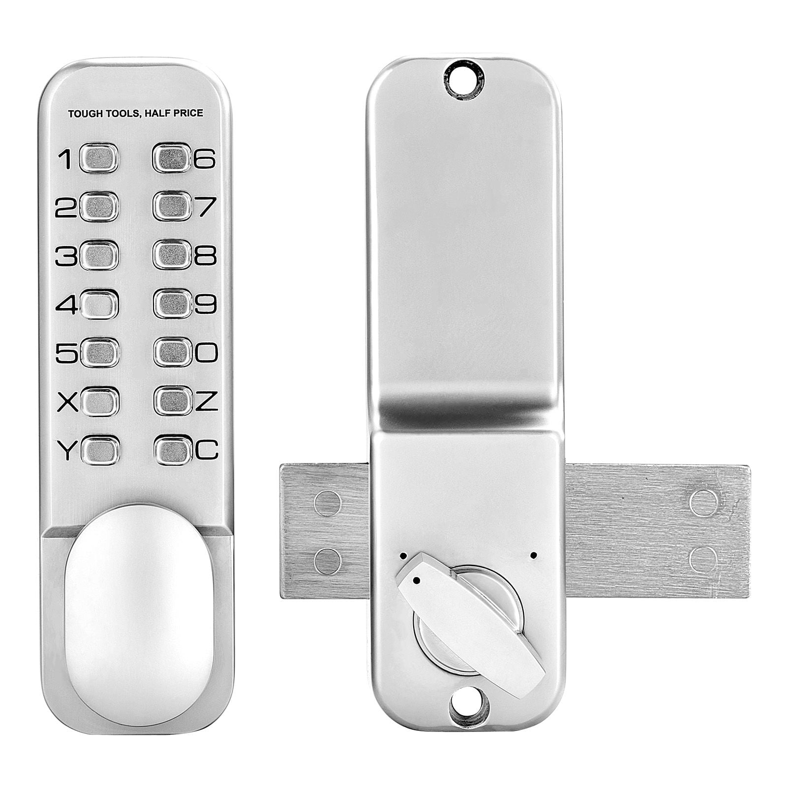Mechanical Keyless Door Lock, Gen2 with Adjustable Handles, Surface Mount 1.4-2.5 Inch Door Compatibility, Zinc Alloy, No Batteries for Gate Garden Garage