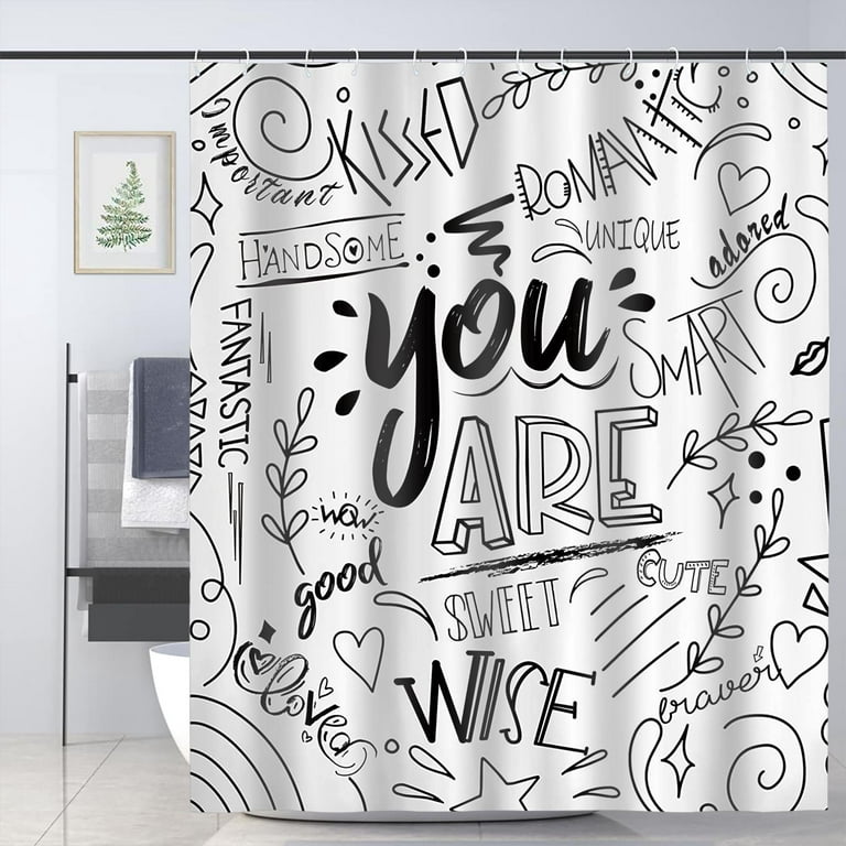 Sonernt Funny Shower Curtain for Bathroom Accessories Inspirational Funny  Quotes Cool Shower Curtain Set 72x72in 