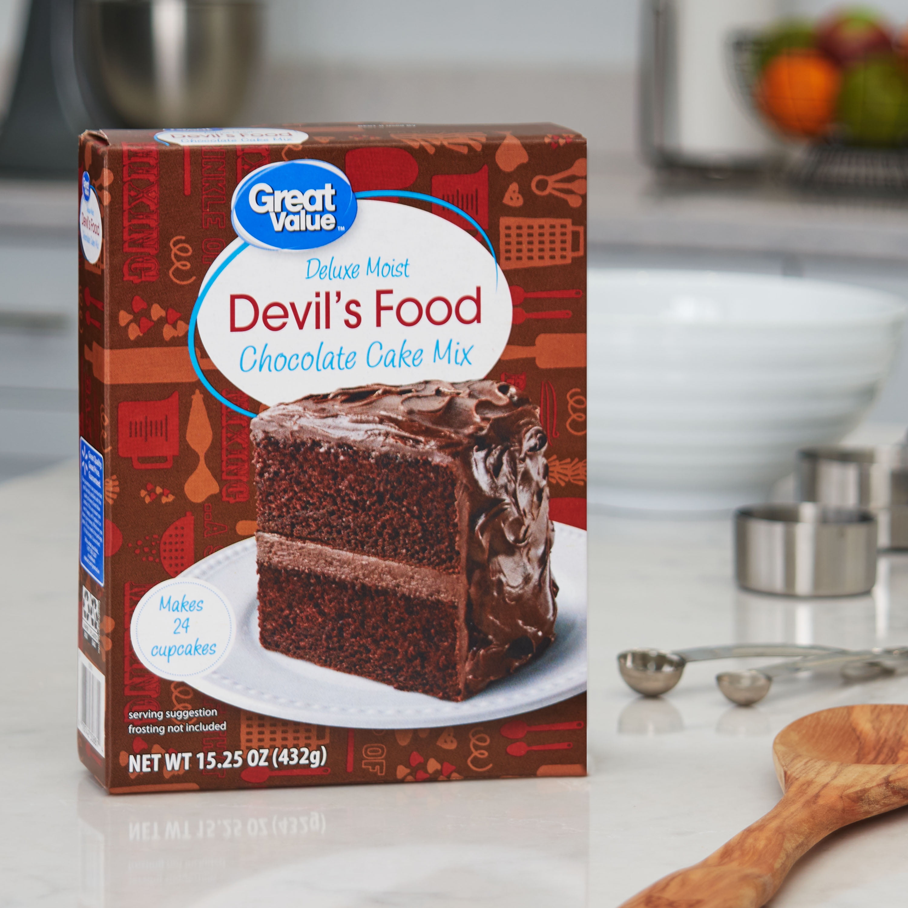 Great Value Deluxe Moist Devil's Food Chocolate Cake Mix, 15.25 oz