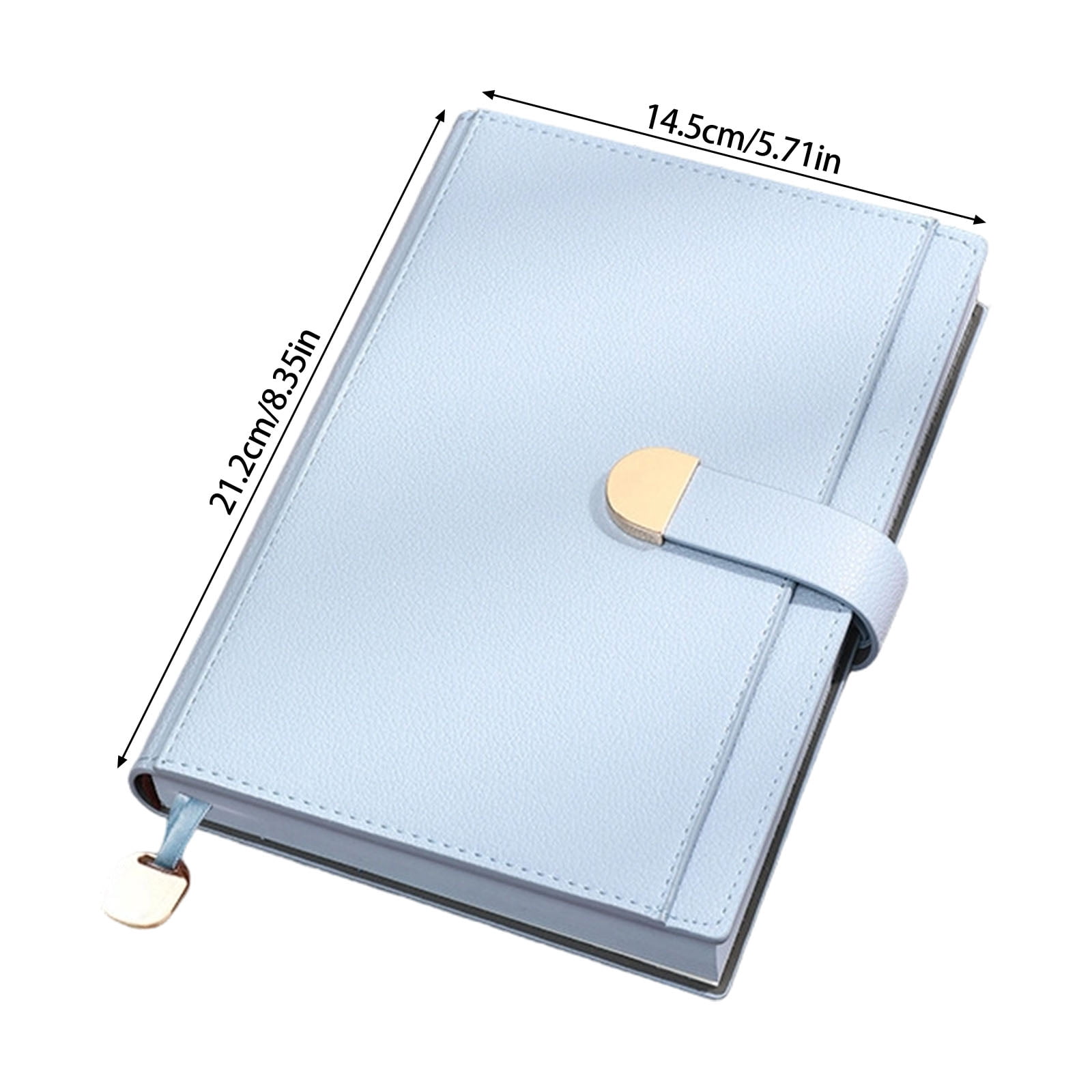 Professional PU Leather Notebook 300 Pages Lined Ribbon Bookmarks Button Closure Hardcover Journal for Writing