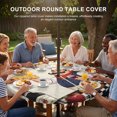 thumbnail image 3 of Round Outdoor Tablecloth with Umbrella Hole and Zipper, Kitchen Chef Tablecloth with Elastic Waterproof, Vintage Rustic Cheese Wine Coking Checked Patio Table Covers for 36" - 44" Picnic Pool Tables, 3 of 9