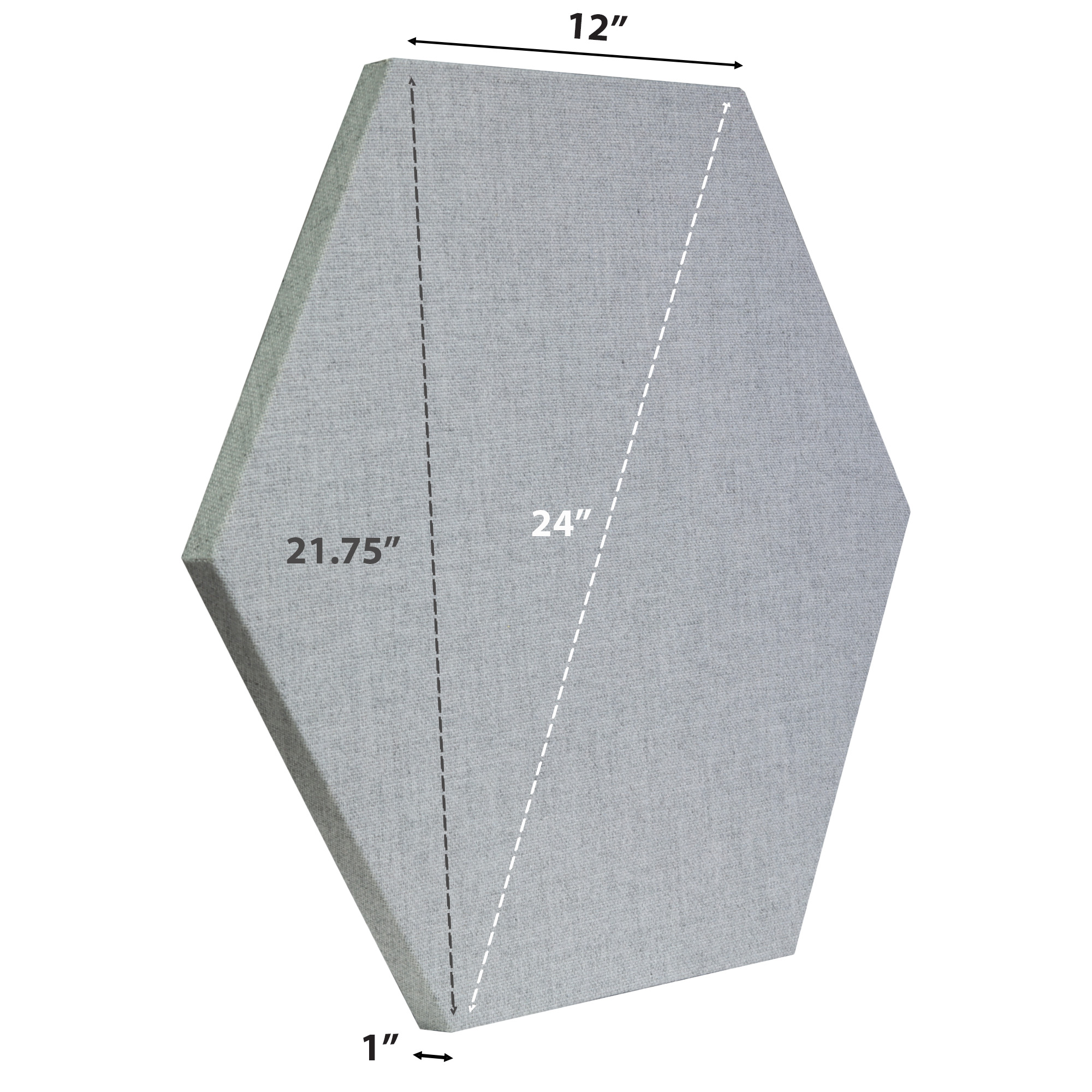 ATS Acoustics Hexagon Fire Rated Sound Absorbing Acoustic Panel 24" x 1" (Blue Smoke)