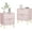 Pink, variant on Anbuy White Nightstand Set of 2, End Side Table Double, Bedside Table with 2 Drawers, Dual Night Stand Metal Gold Legs for Bedroom Living Room