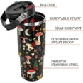 thumbnail image 4 of 30 oz Tumbler with Handle and Flip Straw Lid Leak Proof Woodland Floral Butterfly Moon Star Stainless Steel Vacuum Insulated Travel Coffee Mug,Mushroom Gifts for Women Men,Boho Mushroom, 4 of 6