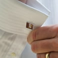thumbnail image 2 of Willy Wonka and the Chocolate Factory Wonka Bar Logo Square Cufflink Set - Silver or Gold, 2 of 6