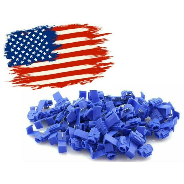 ABSOLUTE 100pcs Scotch Lock Quick Splice Wire Terminals Snap Lock Blue