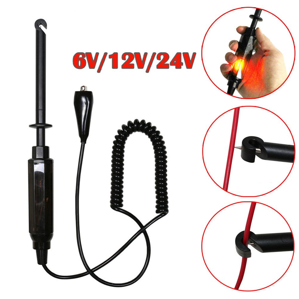 US Copper Wire Car Truck Circuit Tester DC 6/12/24V Test Pencil Light Hook Probe 