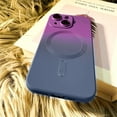 thumbnail image 6 of Magnetic for iPhone 15 Plus Case, Compatible with MagSafe, Full Camera Lens Film Protection Cute Gradient Color Silicone Shockproof Matte Cover for Women & Men (iPhone 15 Plus,Purple Gray), 6 of 16
