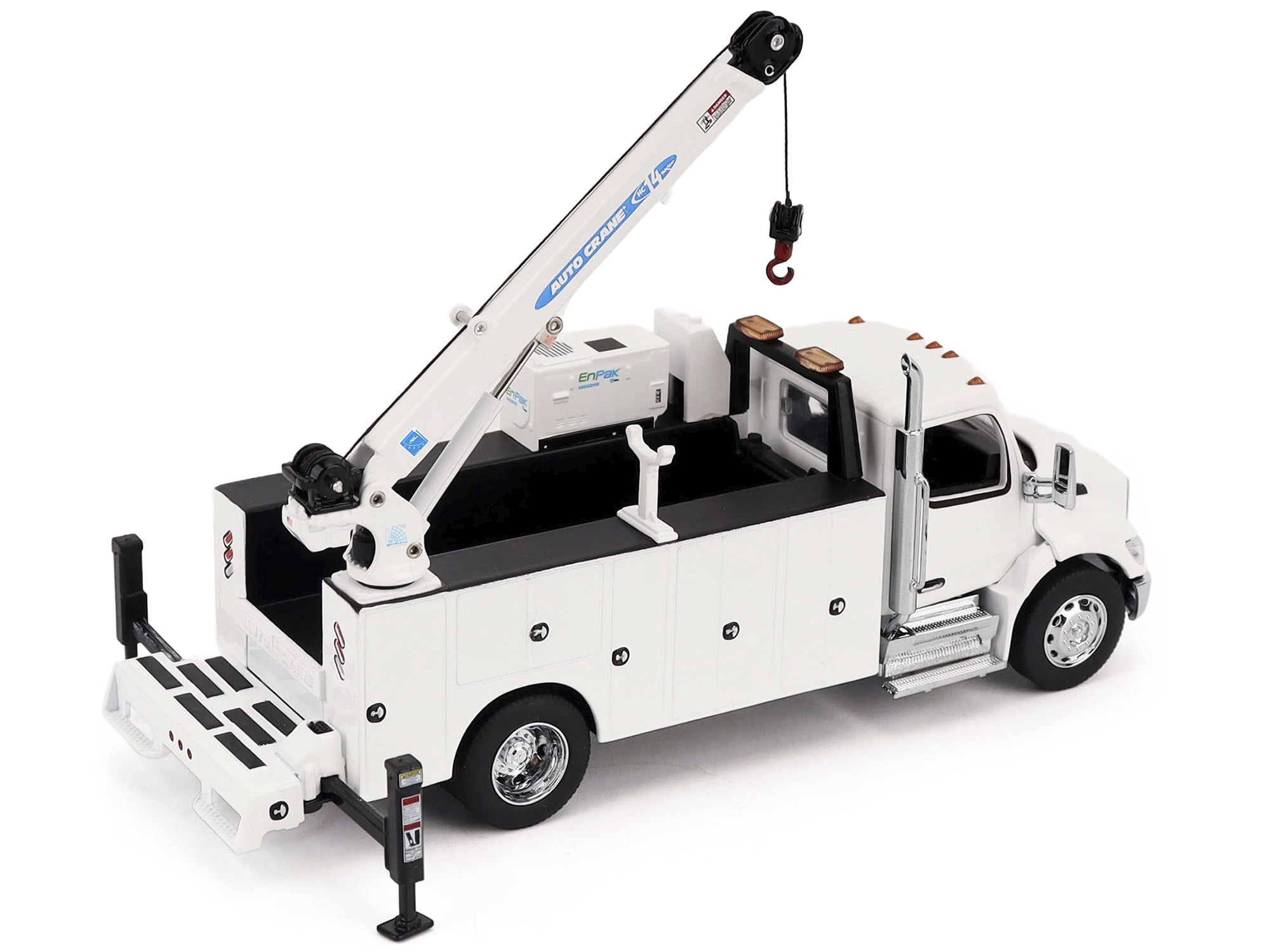 Peterbilt 536 Auto-Crane Titan 85-Body HC14-Crane Work Truck with Miller EnPak White 1/50 Diecast Model by Diecast Masters