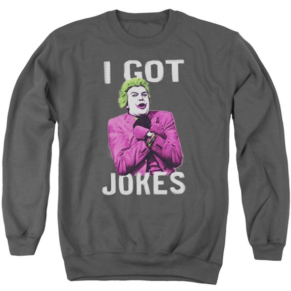 Batman Classic TV Got Jokes Adult Crewneck Sweatshirt Charcoal