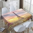 thumbnail image 4 of Sunset Pink Tablecloth Decor Paris Eiffel Tower Romance Table Cloth Dining Room Kitchen Table Cover 60" X 84" Oblong/Rectangle, 4 of 6
