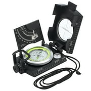 Proster Professional Waterproof Military Metal Sighting Lensatic Compass Pocket Clinometer with Carry Bag Portable for Camping Hunting Hiking Geology Survival Emergency and Other Outdoor Activities
