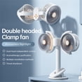 thumbnail image 5 of Dual Head Clip-On Fan - with Aromatherapy & Mosquito Repellent, Rechargeable 360° Rotatable, Quiet Portable Fan for Outdoor Camping, Office, 5 of 8