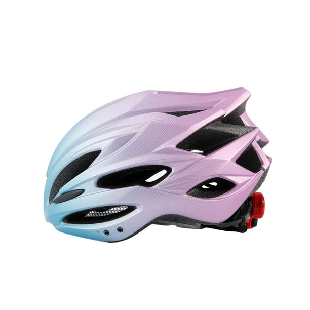 Naiovety Casco de bicicleta fabricado en EPS - Alta densidad para máxima seguridad Malla para casco de bicicleta que absorbe el sudor Ciclismo Azul+Morado+Luz METRO