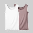 thumbnail image 2 of Lmnyox Women's Tank Tops 2 Pack Sleeveless Basic Tees Soft Comfy Summer Scoop Neck Plain Shirts Plus Size, 2 of 3